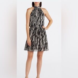 Nine Britton Black and White Halter Neck Sundress